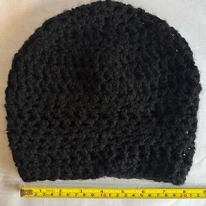 Handmade Black Crocheted Beanie